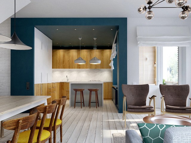 Peindre cuisine ouverte salon