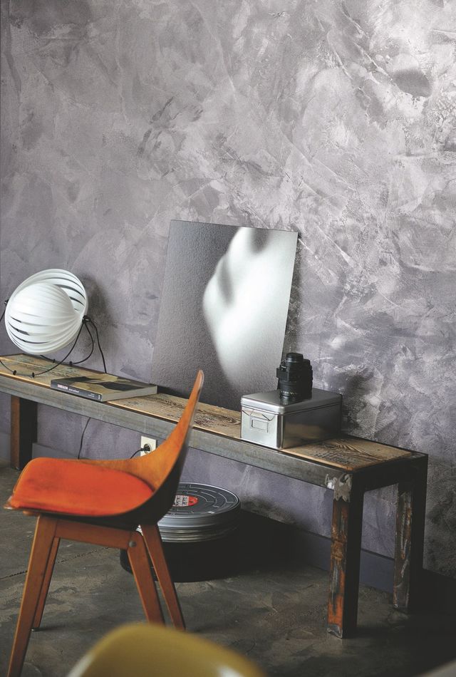 Peinture à effet industrie maison deco gris alliage