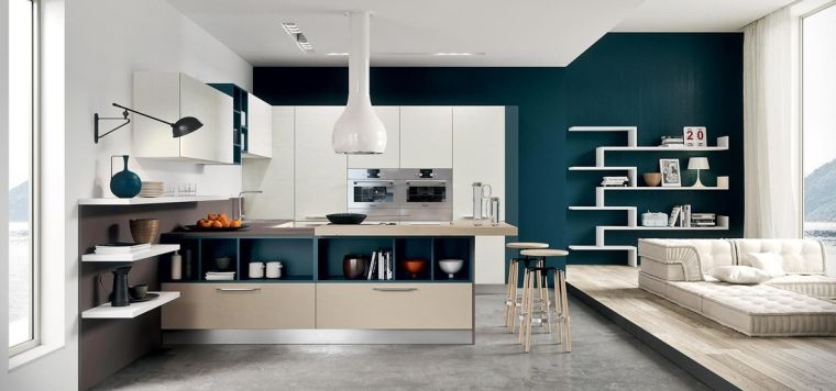Peinture murale cuisine blanche