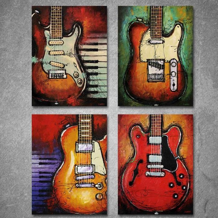 Décoration peinture guitare