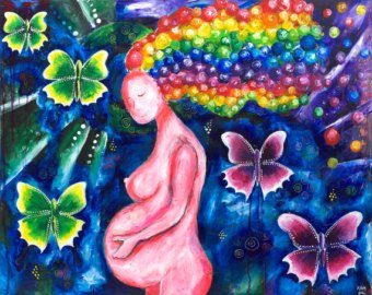 Peinture acrylique grossesse