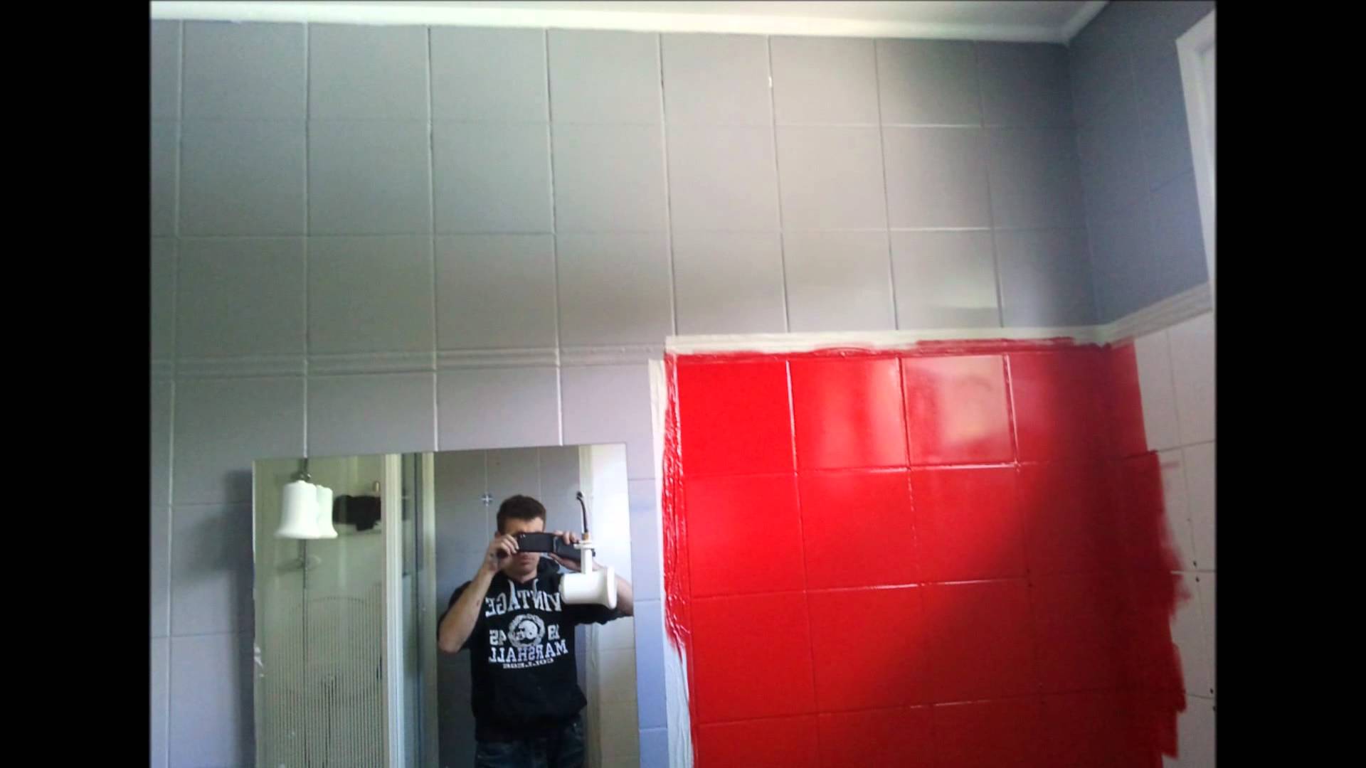 Peinture carrelage rouge