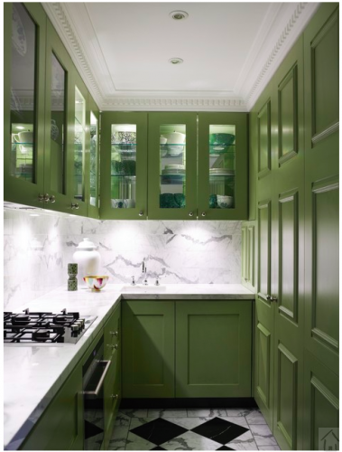 Peinture meuble cuisine vert olive