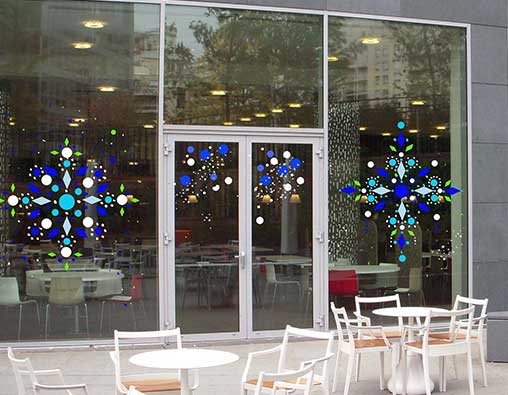 Peinture decoration vitrine noel