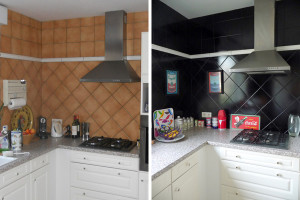 Peinture carrelage credence cuisine