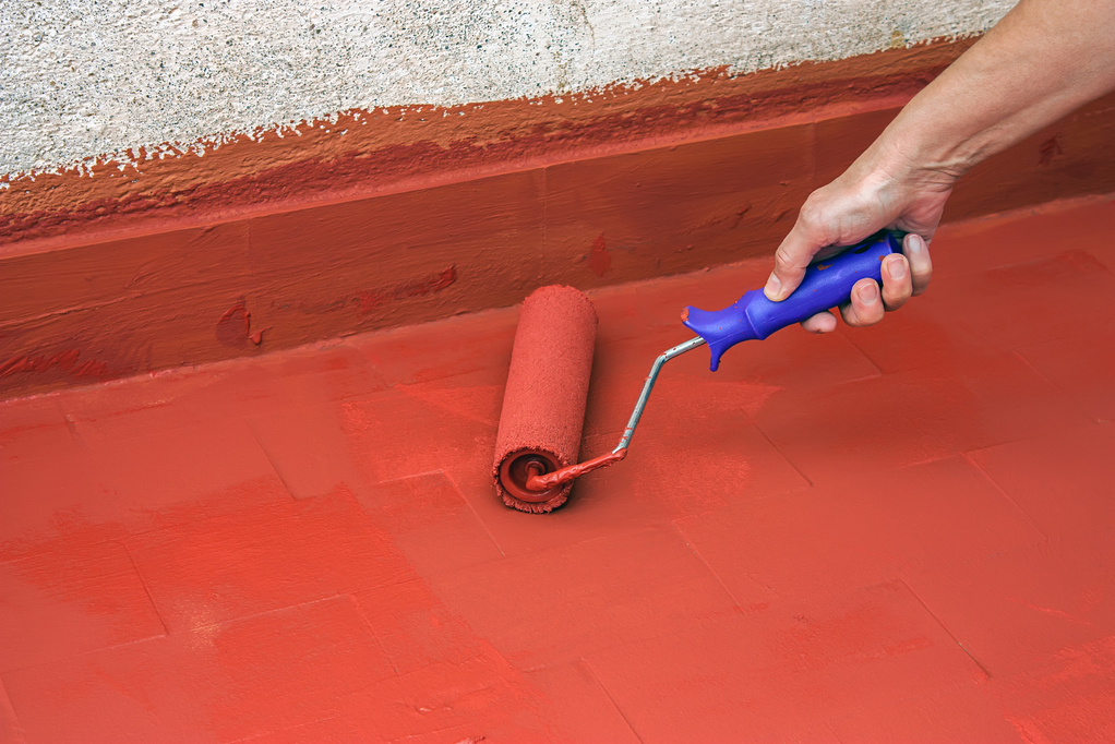 Peinture carrelage orange