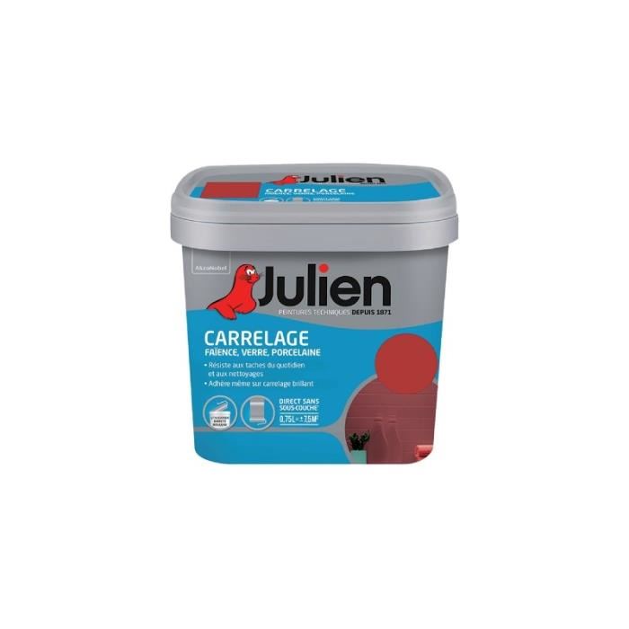 Peinture carrelage rouge brillant