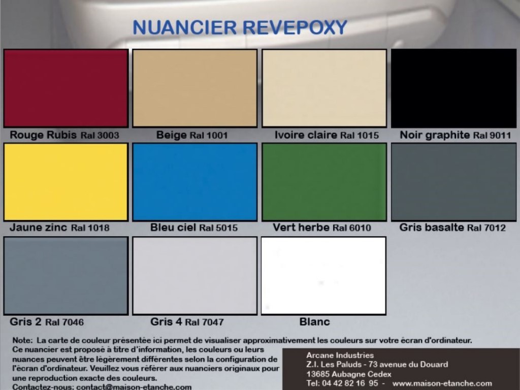 Peinture carrelage nuancier