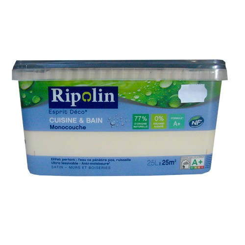 Peinture ripolin cuisine et bain 2 5l blanc