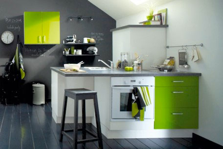 Peindre cuisine avec deux couleurs