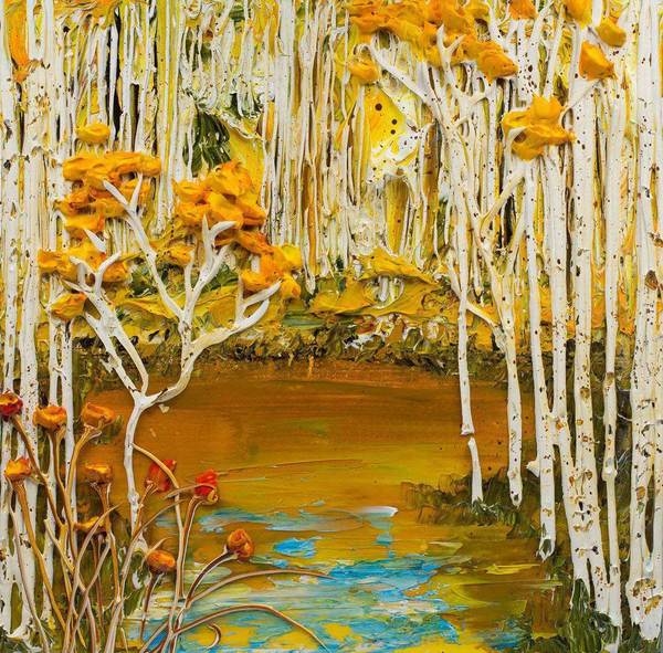 Peinture acrylique sur toile en relief