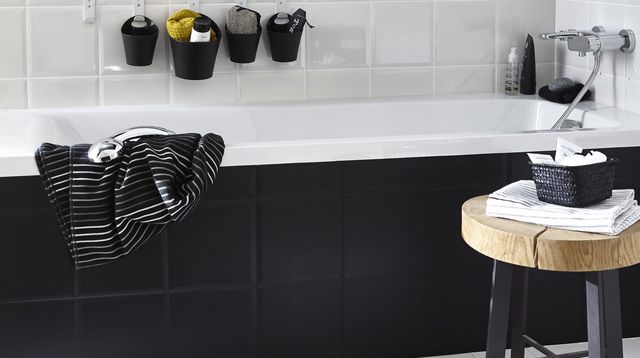 Peinture carrelage salle de bain baignoire