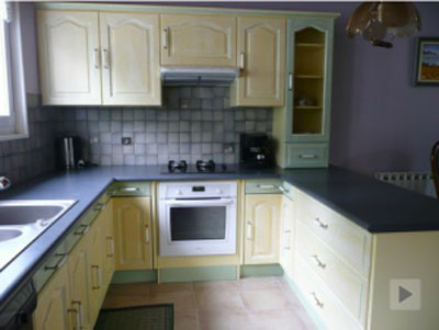 Peinture carrelage cuisine rustique