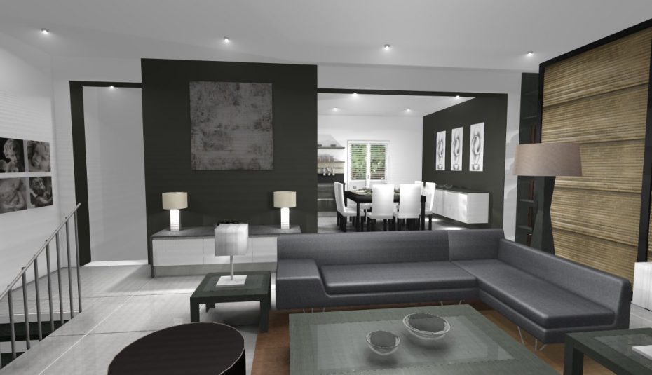 Deco peinture grise salon