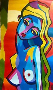 Peinture acrylique sur toile portrait