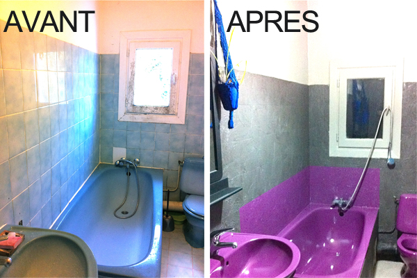 Peindre carrelage salle de bain beton