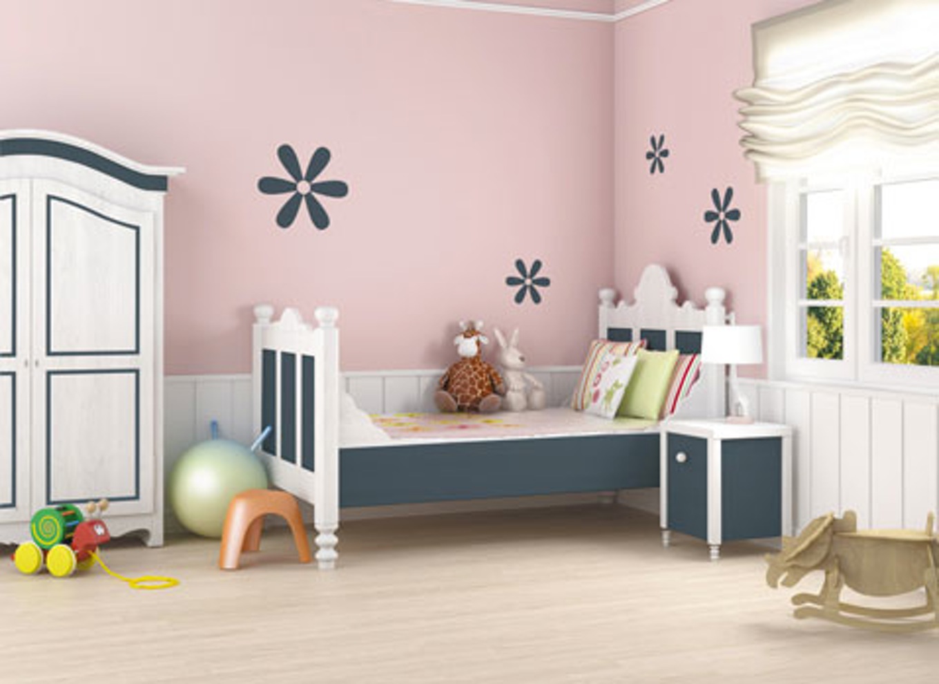 Deco peinture mur chambre bebe