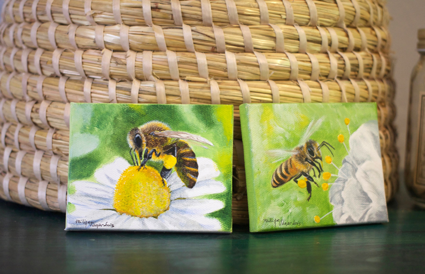 Peinture acrylique ruche